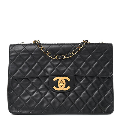 Chanel Lambskin Quilted XL Jumbo Single Flap Black 1 of 12