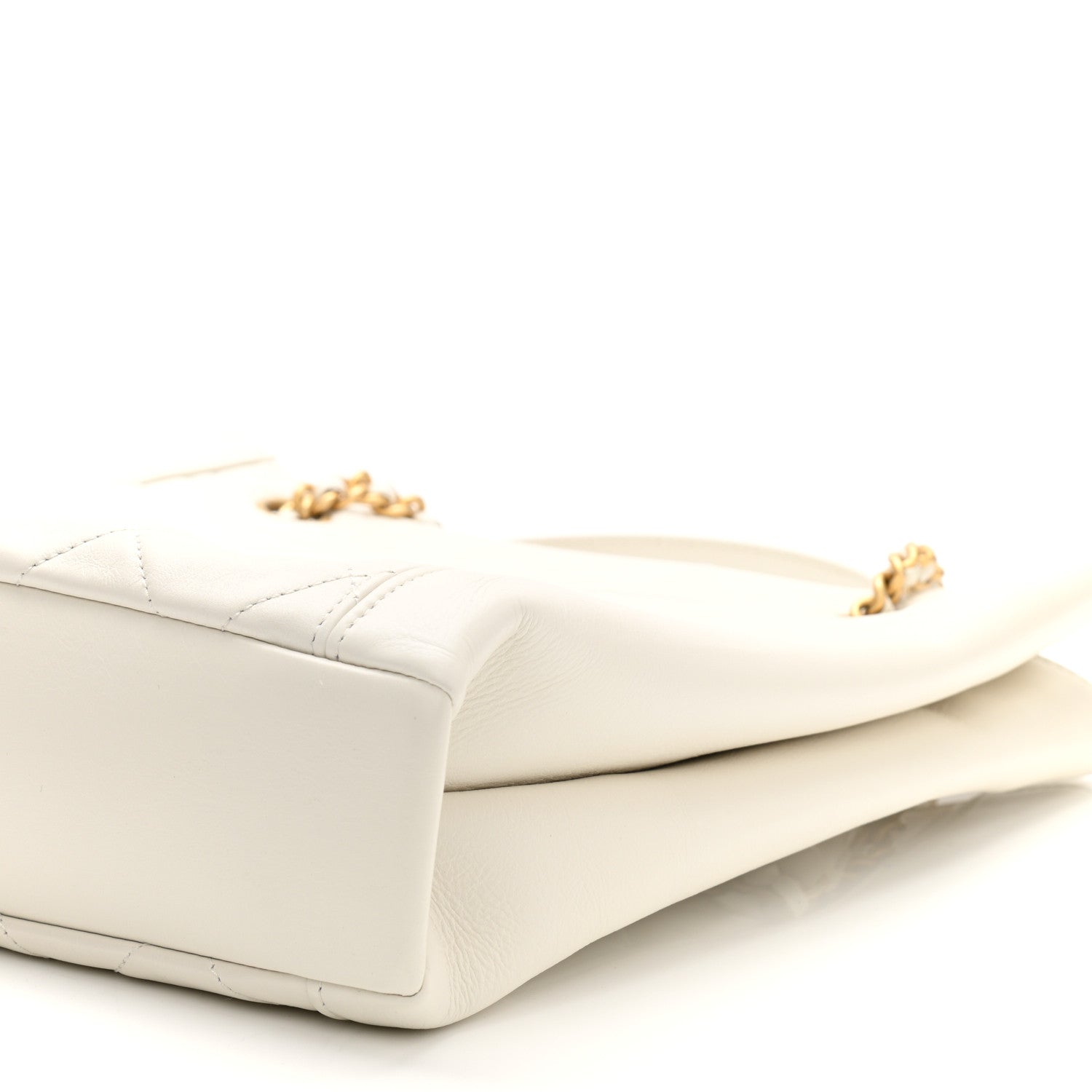 Chanel Calfskin Quilted Small Shopping Tote White 10 of 11