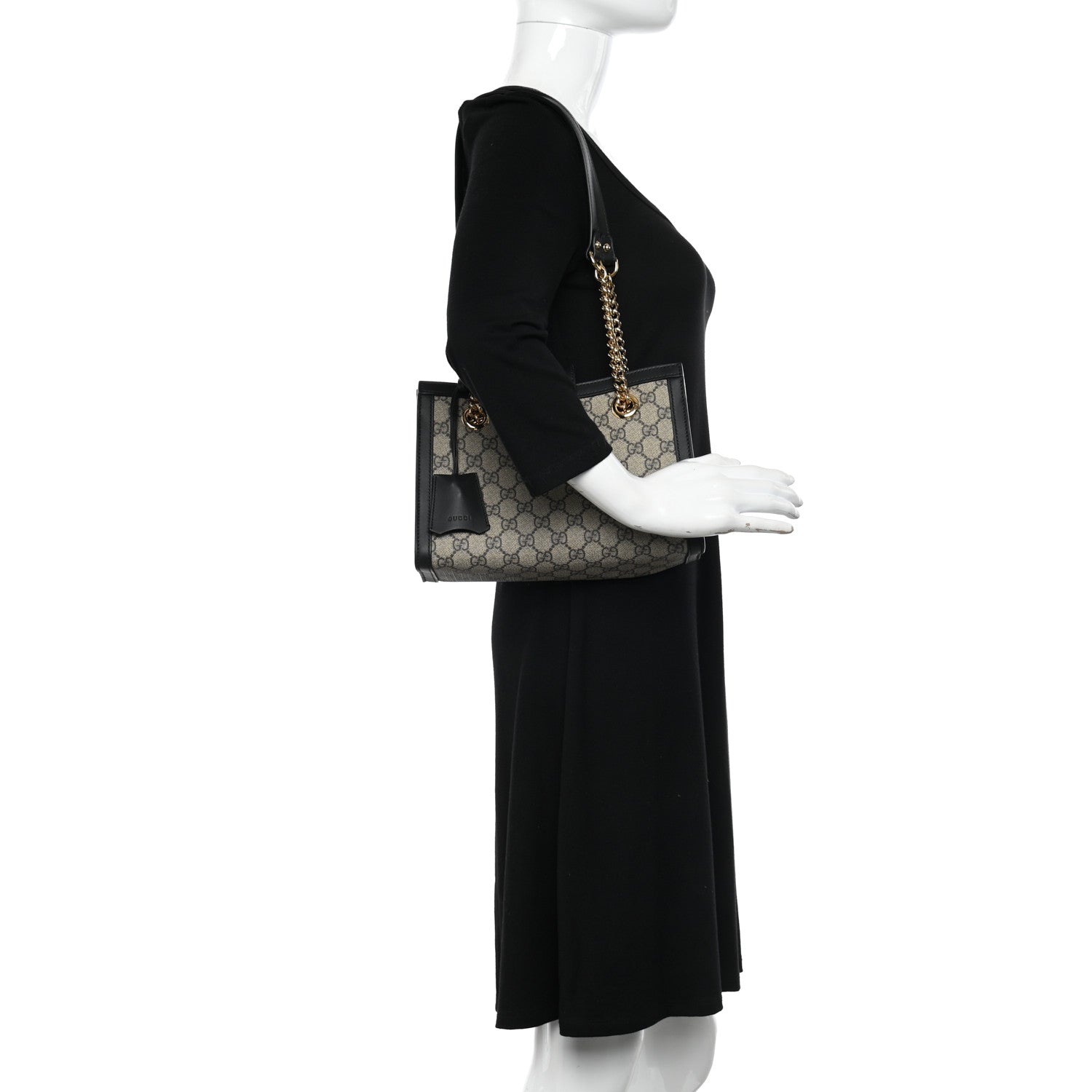 Gucci GG Supreme Monogram Small Padlock Tote Black 2 of 10