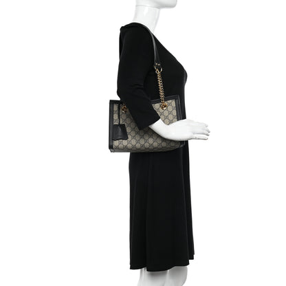 Gucci GG Supreme Monogram Small Padlock Tote Black 2 of 10
