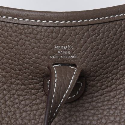 Hermes Taurillon Clemence Amazone Evelyne TPM Etoupe Bleu Indigo 6 of 11