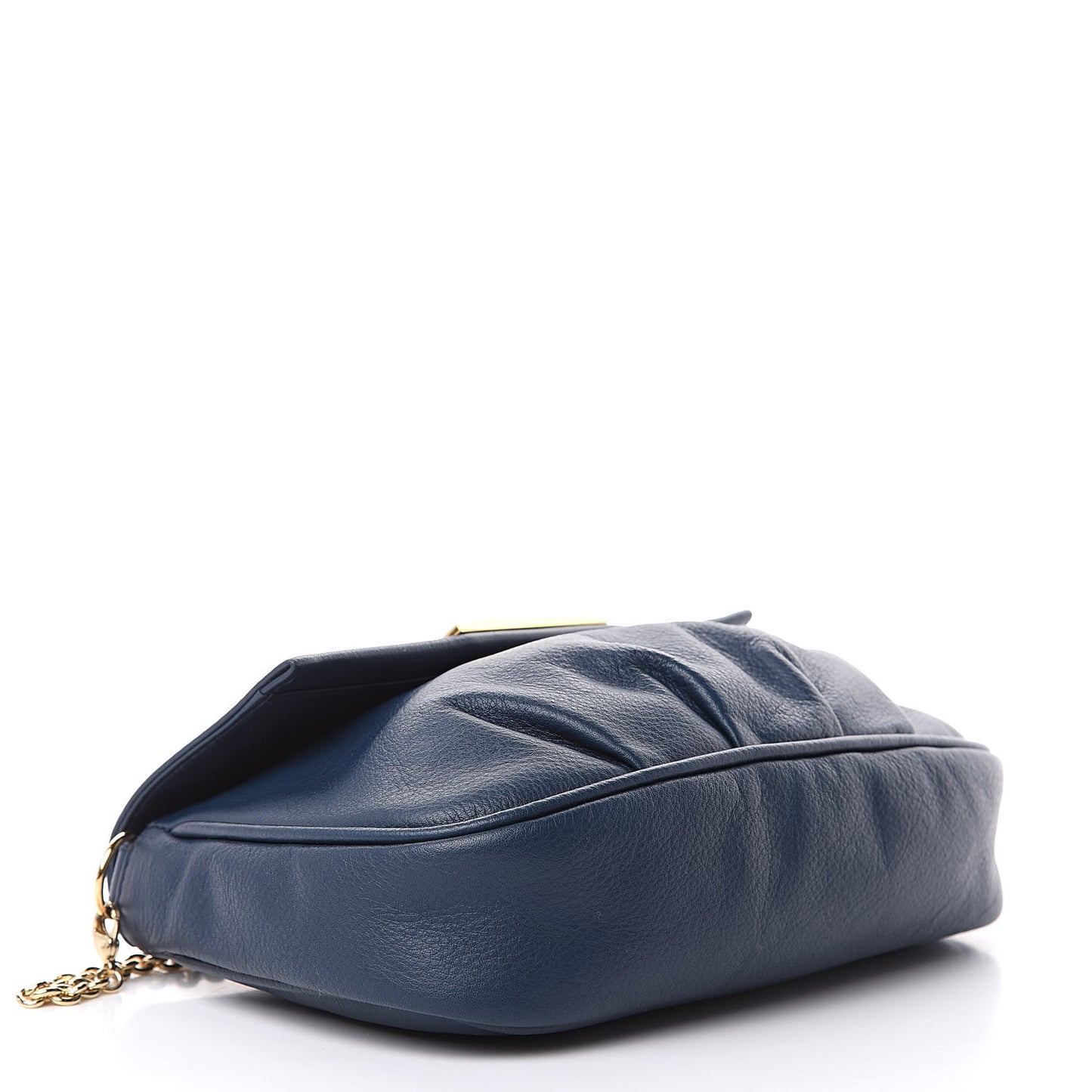 Vitello Flamingo Fendista Pouchette Crossbody Blue