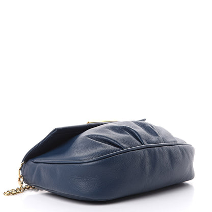 Fendi Vitello Flamingo Fendista Pouchette Crossbody Blue 4 of 11