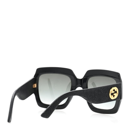 Gucci Square Frame Glitter GG0102S Sunglasses Black 4 of 9