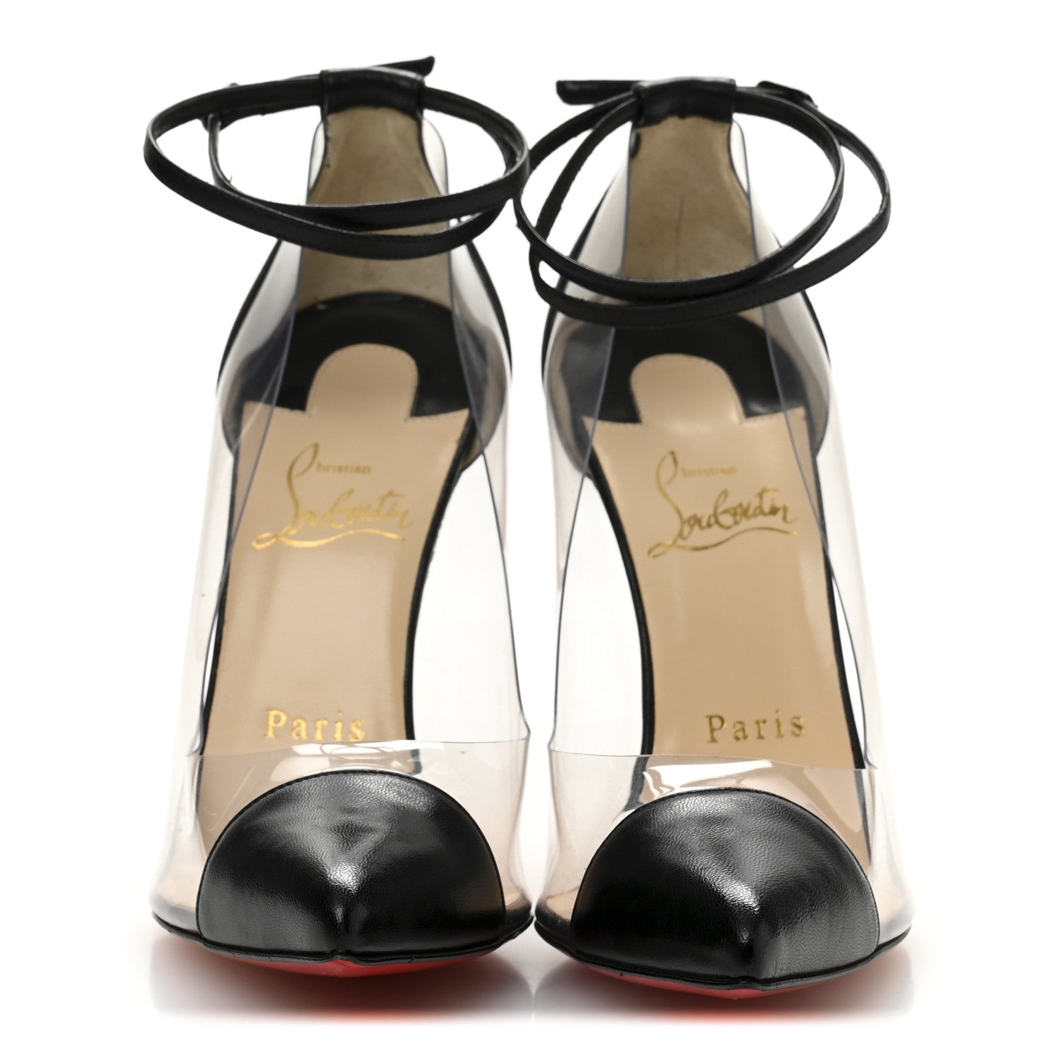 Christian Louboutin Lambskin PVC Un Bout 120 Pumps 37 Black 3 of 10