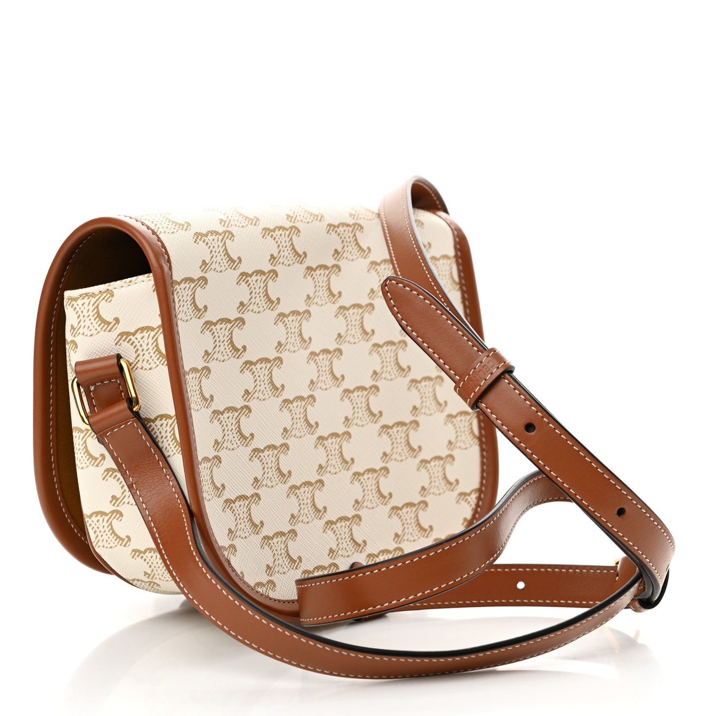 Triomphe Canvas Medium Folco Bag White