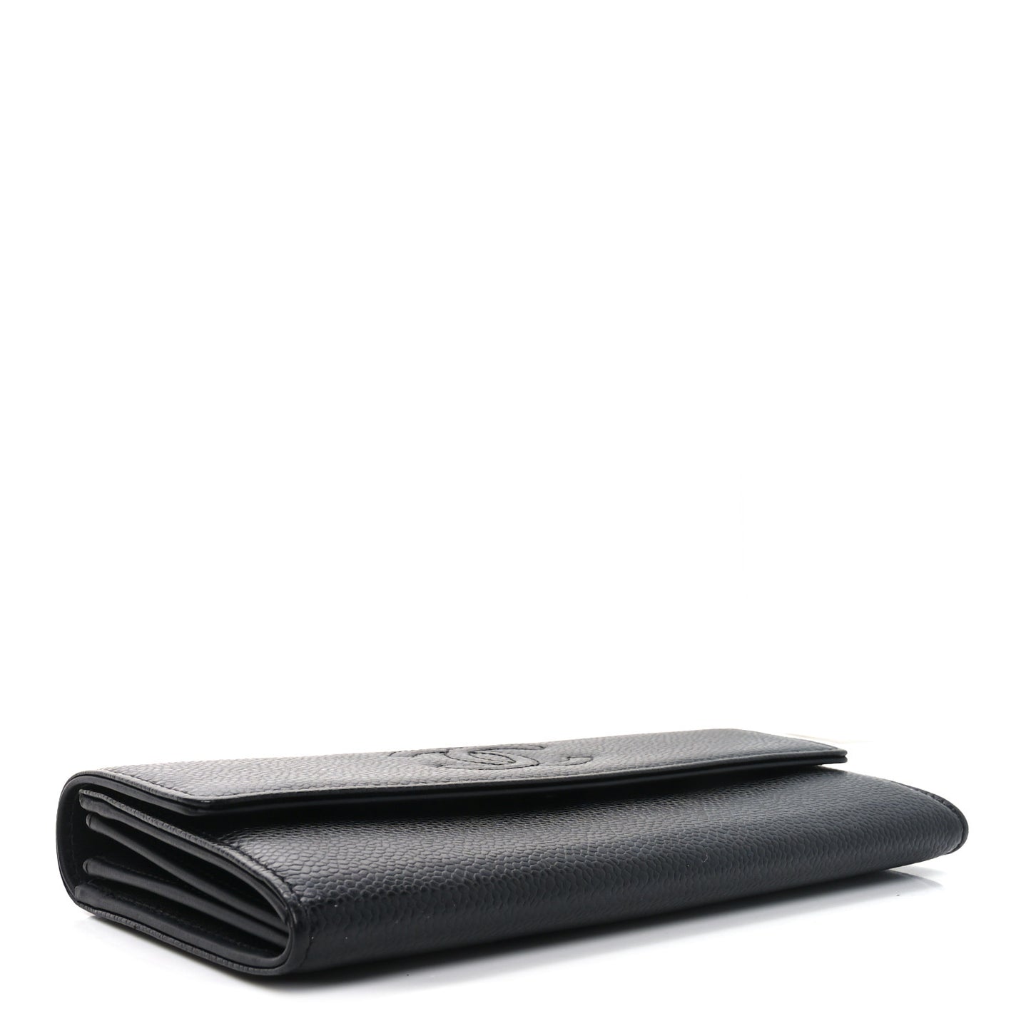 Caviar Timeless CC Large Gusset Flap Wallet Black