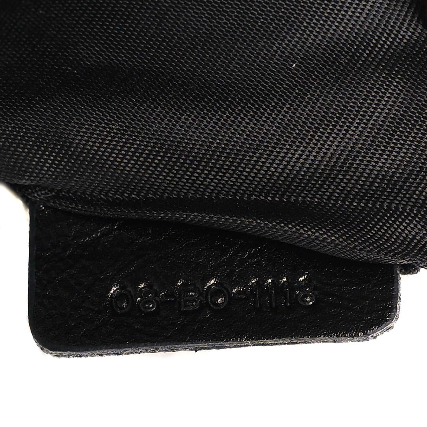 Crinkled Calfskin Diorama Wallet on Chain Pouch Black