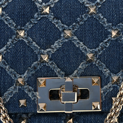 Valentino Garavani Denim Medium Rockstud Spike Shoulder Bag Denim 7 of 9
