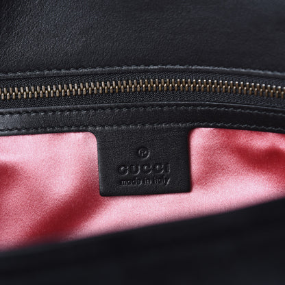 Gucci Velvet Matelasse Loved Embroidered Medium GG Marmont Shoulder Bag Black 8 of 10