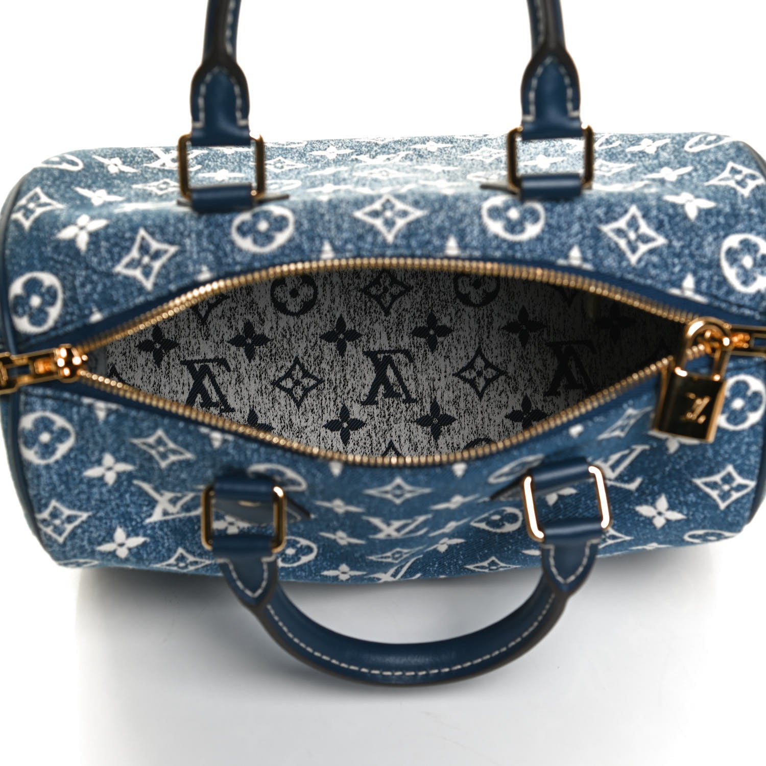Louis Vuitton Monogram Jacquard Denim Speedy Bandouliere 25 Bleu 5 of 11