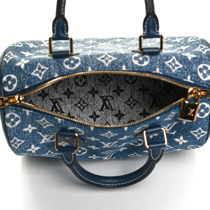 Louis Vuitton Monogram Jacquard Denim Speedy Bandouliere 25 Bleu 5 of 11