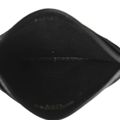 Saint Laurent Grain De Poudre Matelasse Chevron Monogram Credit Card Case Black 5 of 9
