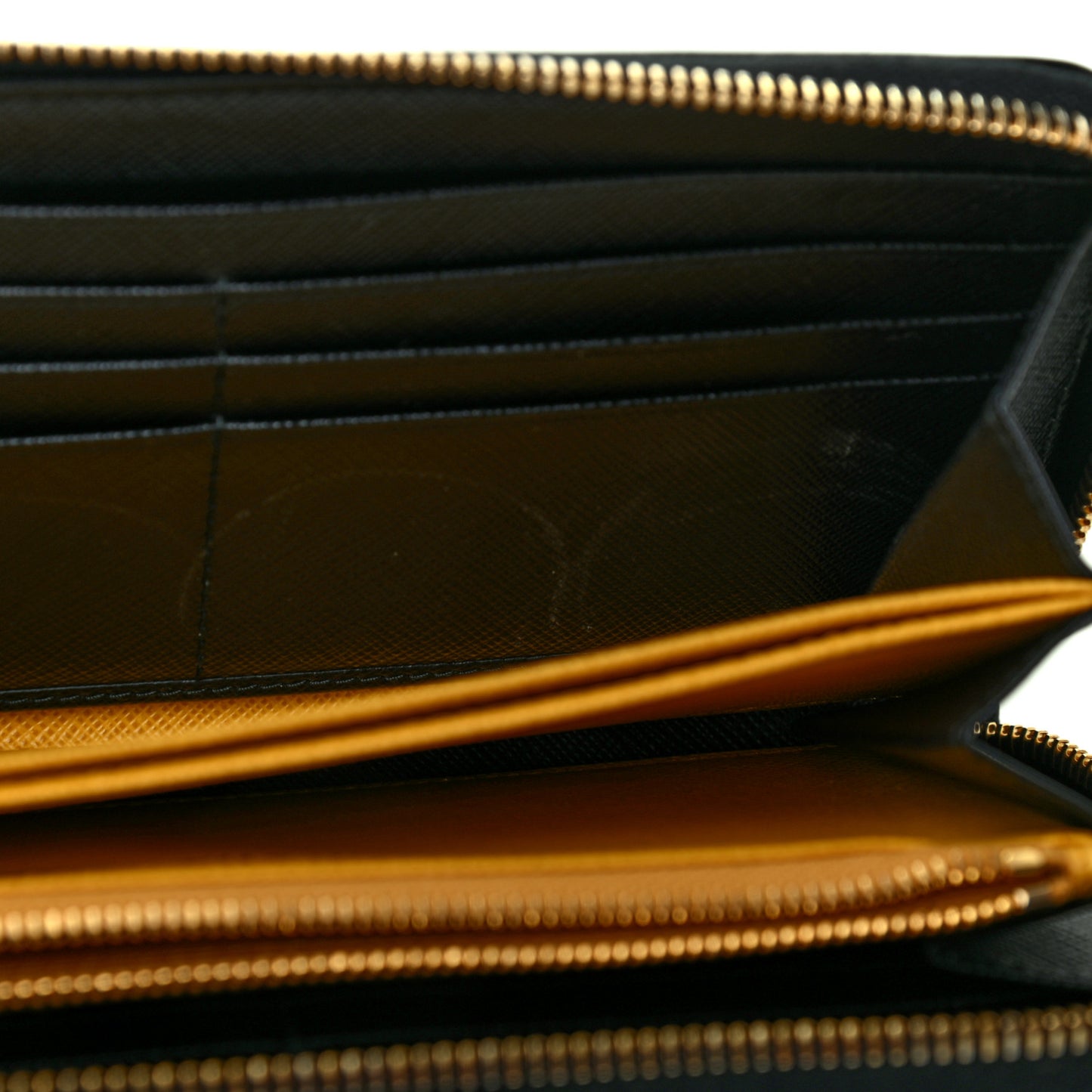 Saffiano Robot Continental Zip Around Wallet Black