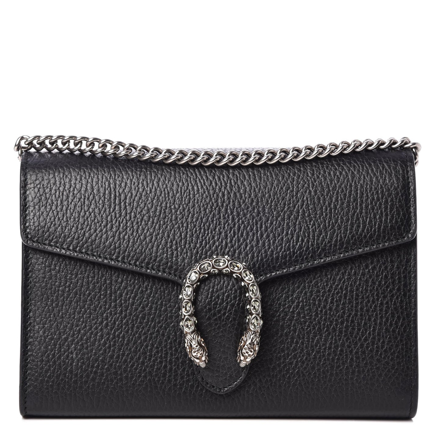 Calfskin Mini Dionysus Chain Wallet Black