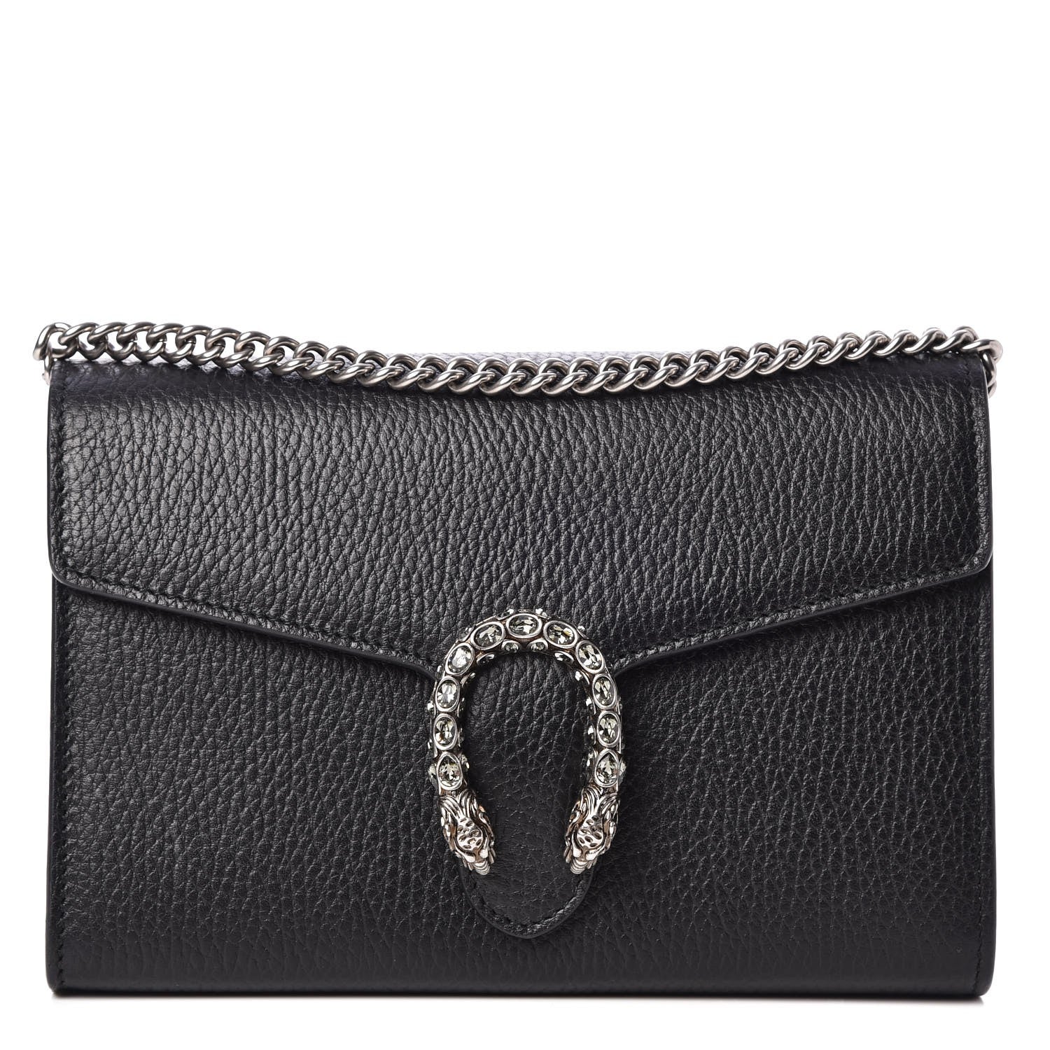 Gucci Calfskin Mini Dionysus Chain Wallet Black 1 of 8
