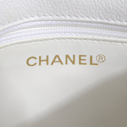Chanel Caviar Flap Waist Belt Bag White 75 30 7 of 8