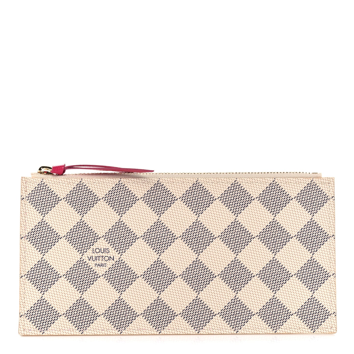 Damier Azur Felicie Chain Wallet Zippered Insert Fuchsia