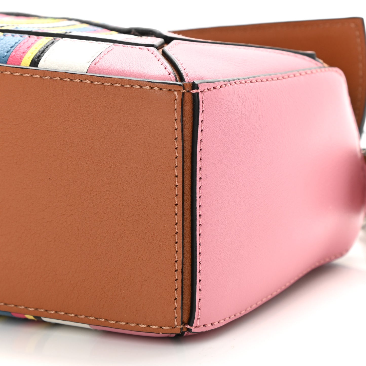 Calfskin Mini Puzzle Bag Pink Multicolor