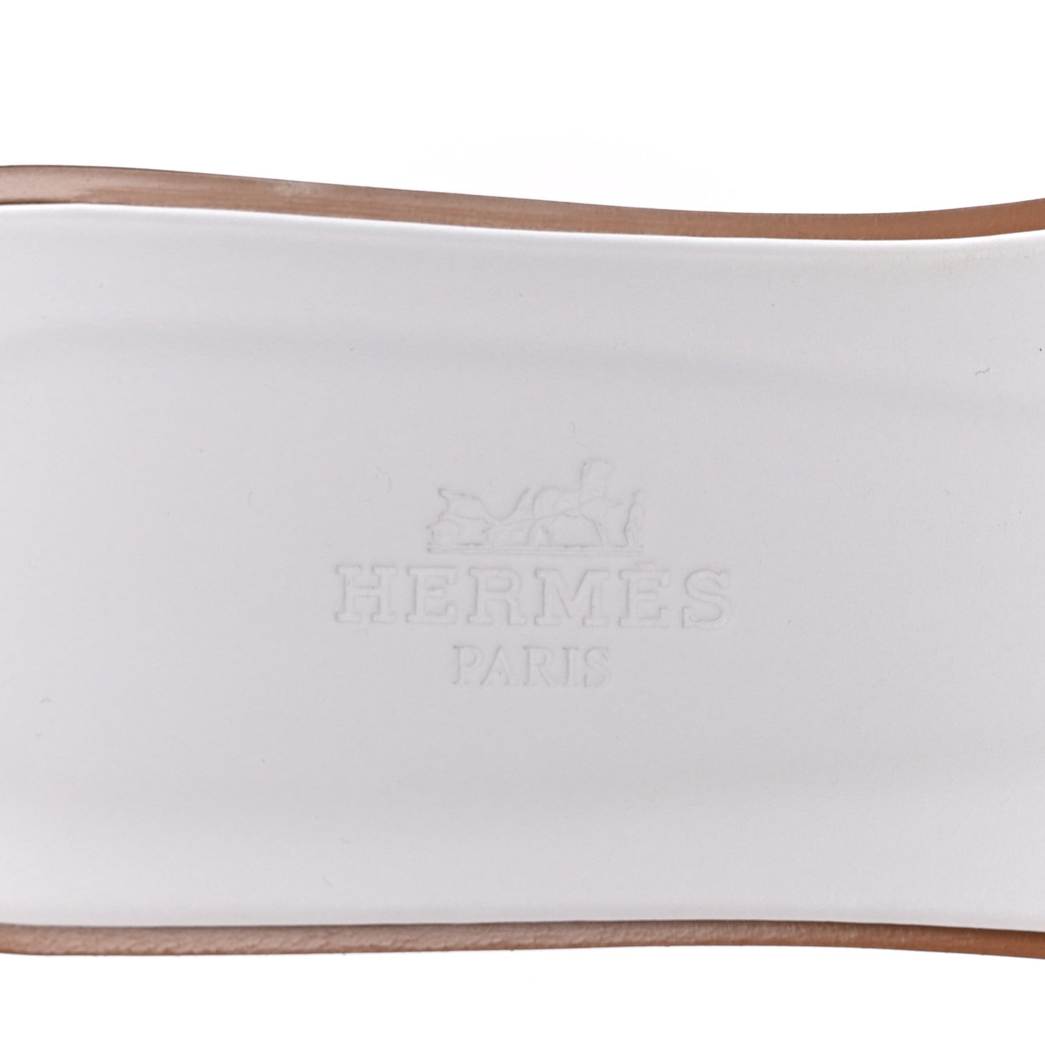 Hermes Box Calfskin Oran Sandals 37 White 6 of 9