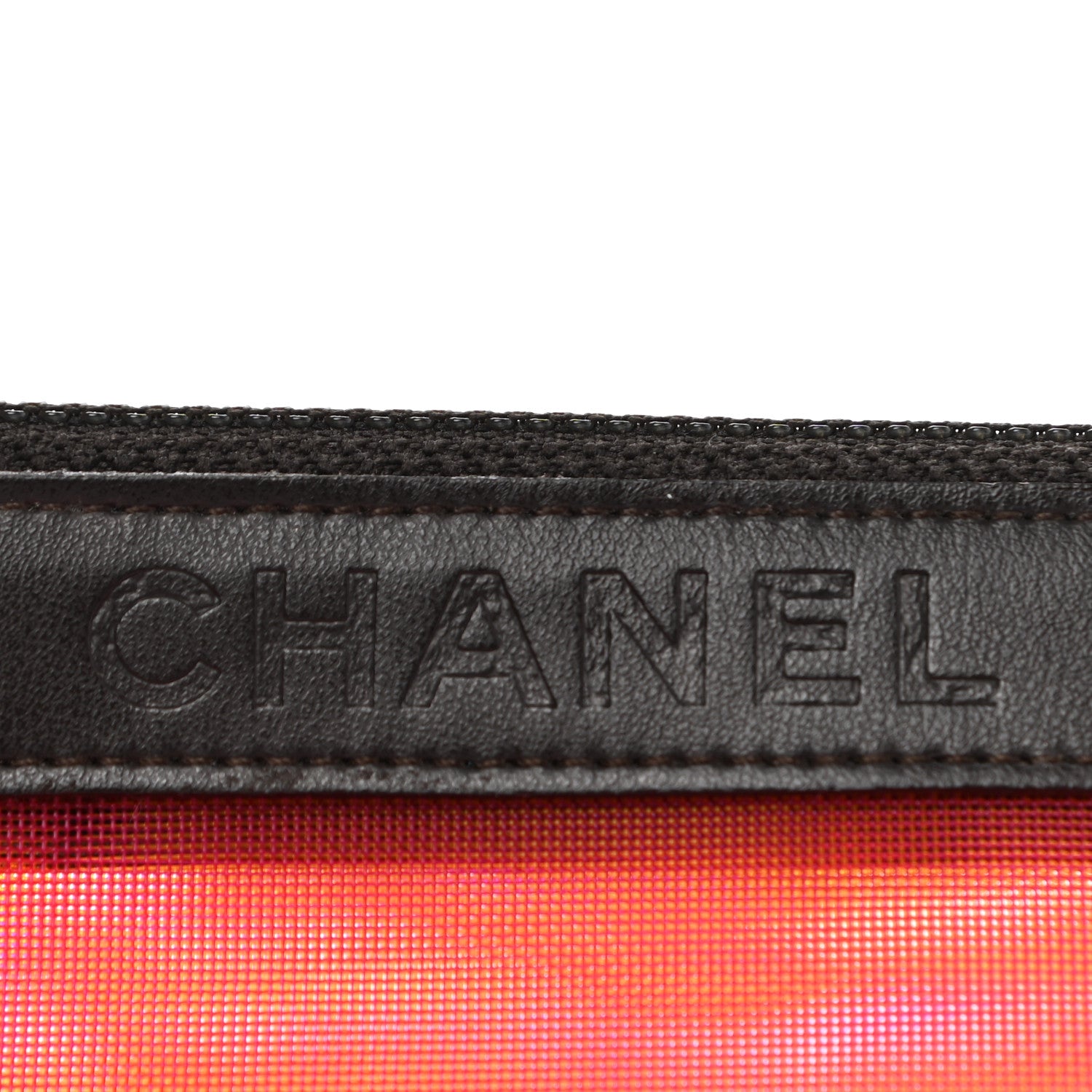 Chanel Mesh Lambskin Pouch Pink Black 6 of 9