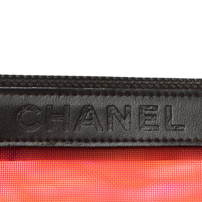 Chanel Mesh Lambskin Pouch Pink Black 6 of 9