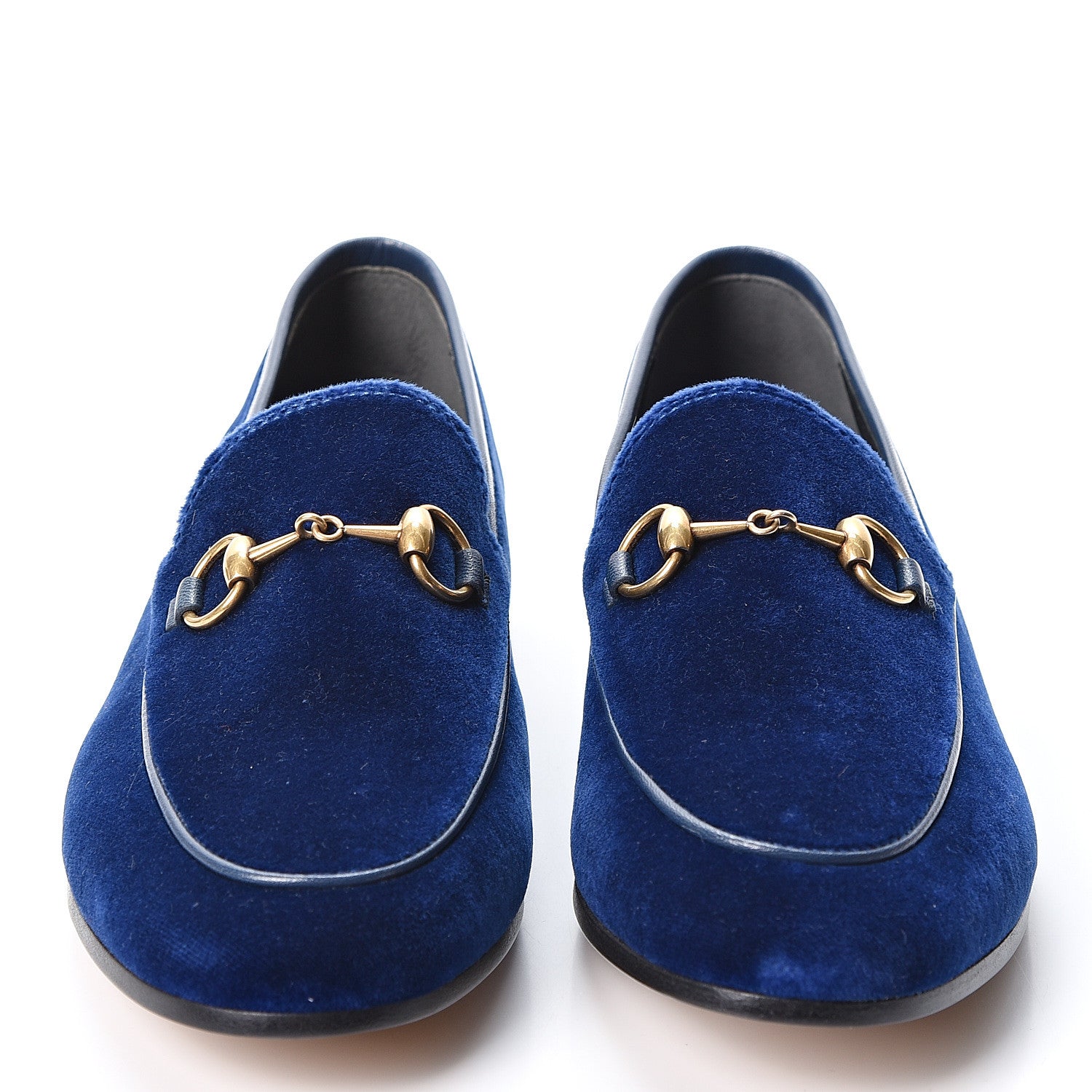 Gucci Velvet Horsebit Womens Jordaan Loafers 37 Blue Cobalt 2 of 10