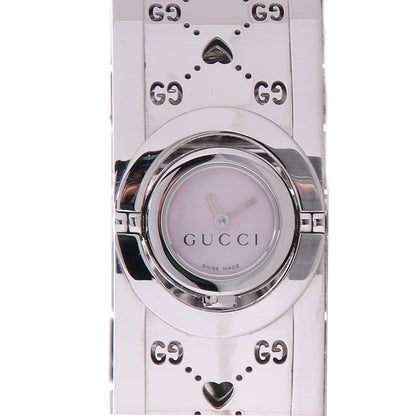 Gucci Stainless Steel Mother of Pearl 23mm Twirl Heart Quartz Watch 1 of 12