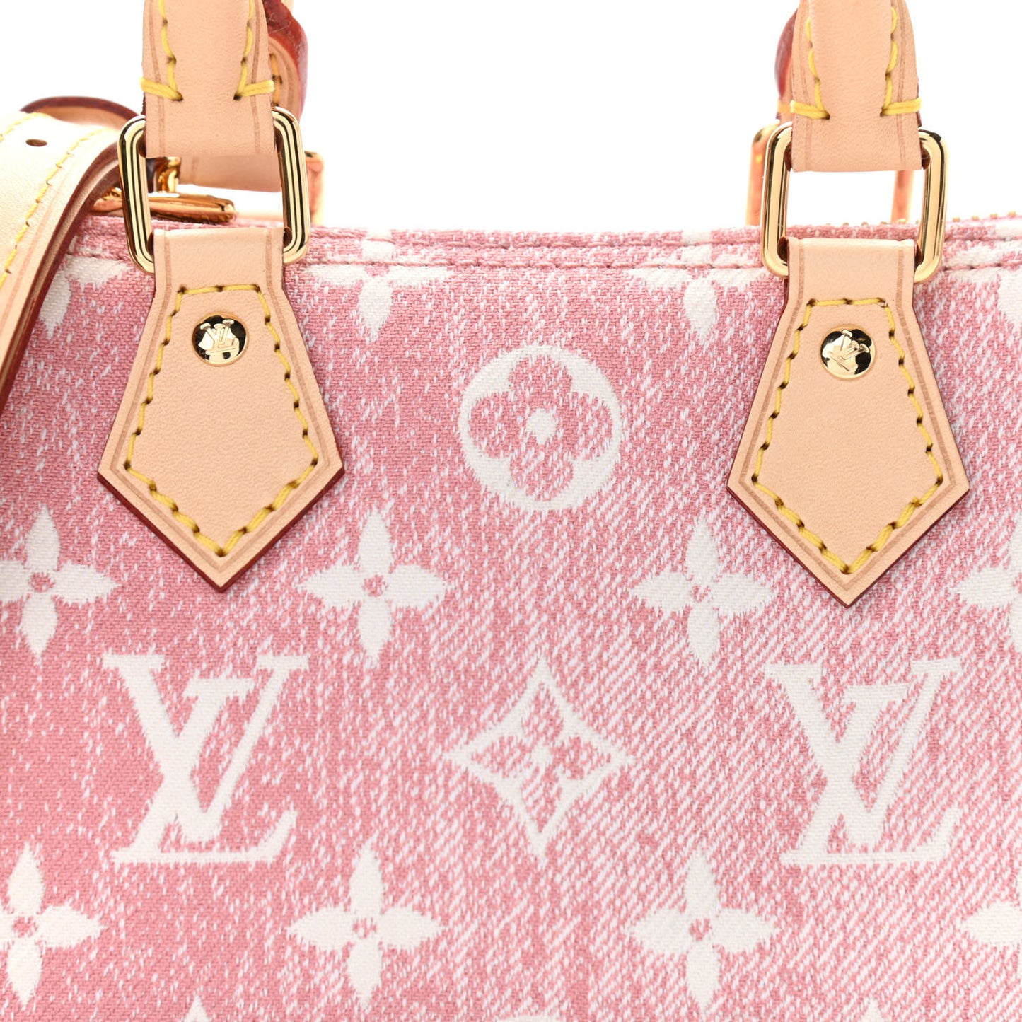Monogram Jacquard Denim Nano Speedy Bandouliere Pink