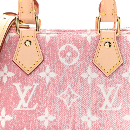 Louis Vuitton Monogram Jacquard Denim Nano Speedy Bandouliere Pink 7 of 10