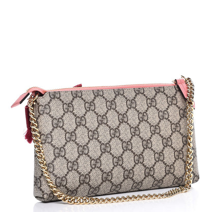 Gucci GG Supreme Monogram Face Embroidered Wrist Wallet Pink 3 of 8