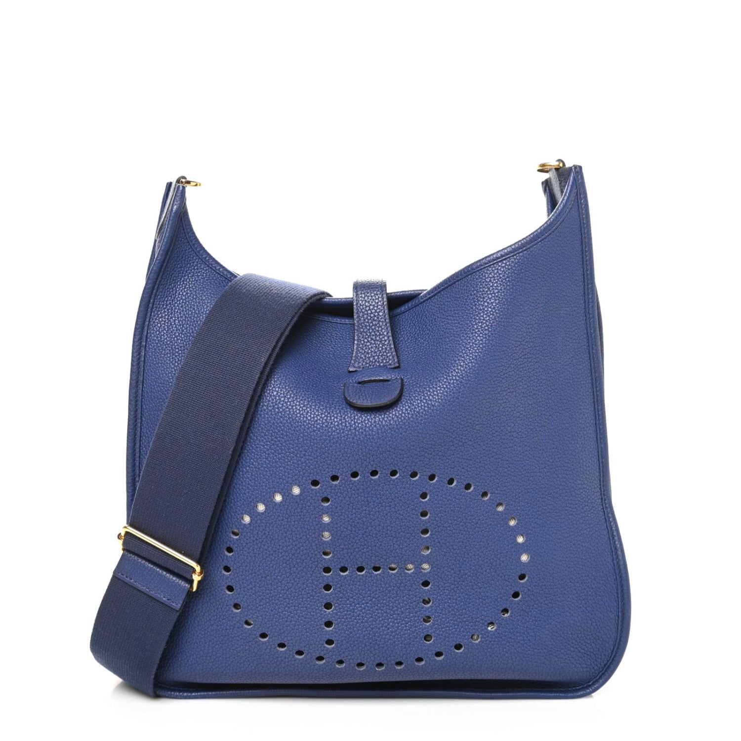 Hermes Taurillon Clemence Evelyne III GM Bleu Brighton 1 of 8