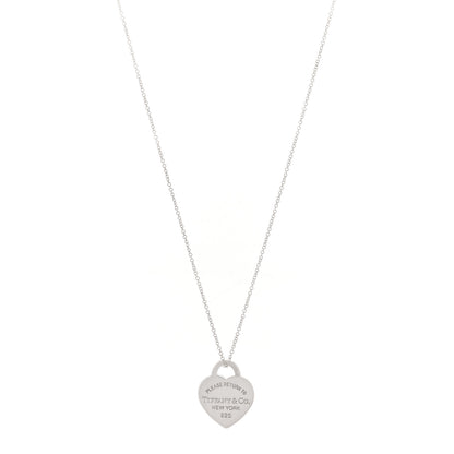 Tiffany Sterling Silver Small Return To Tiffany Heart Pendant Necklace 1 of 7