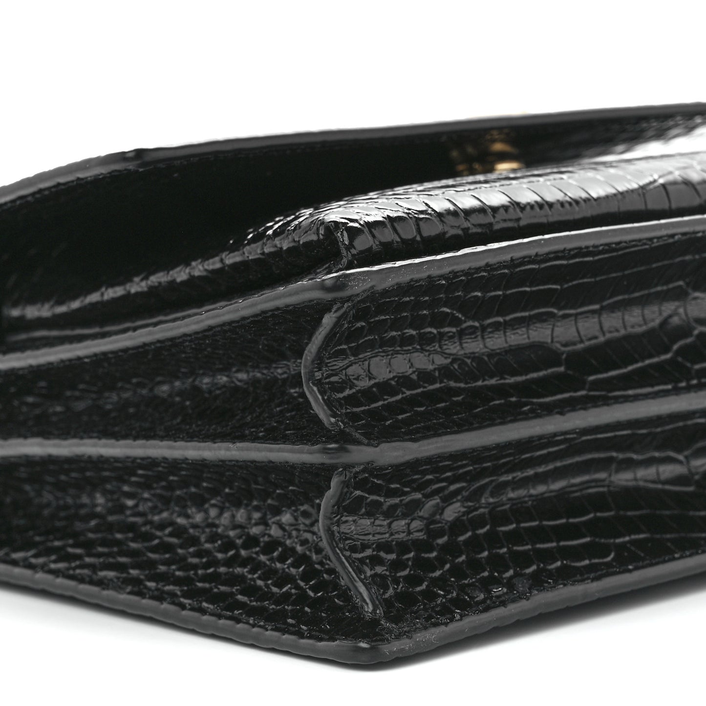 Calfskin Crocodile Embossed Medium Monogram Sunset Black
