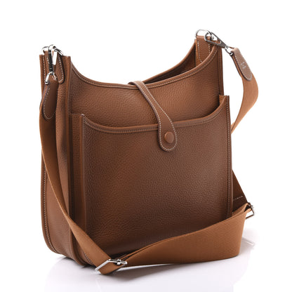 Hermes Taurillon Clemence Evelyne III PM Gold 2 of 9