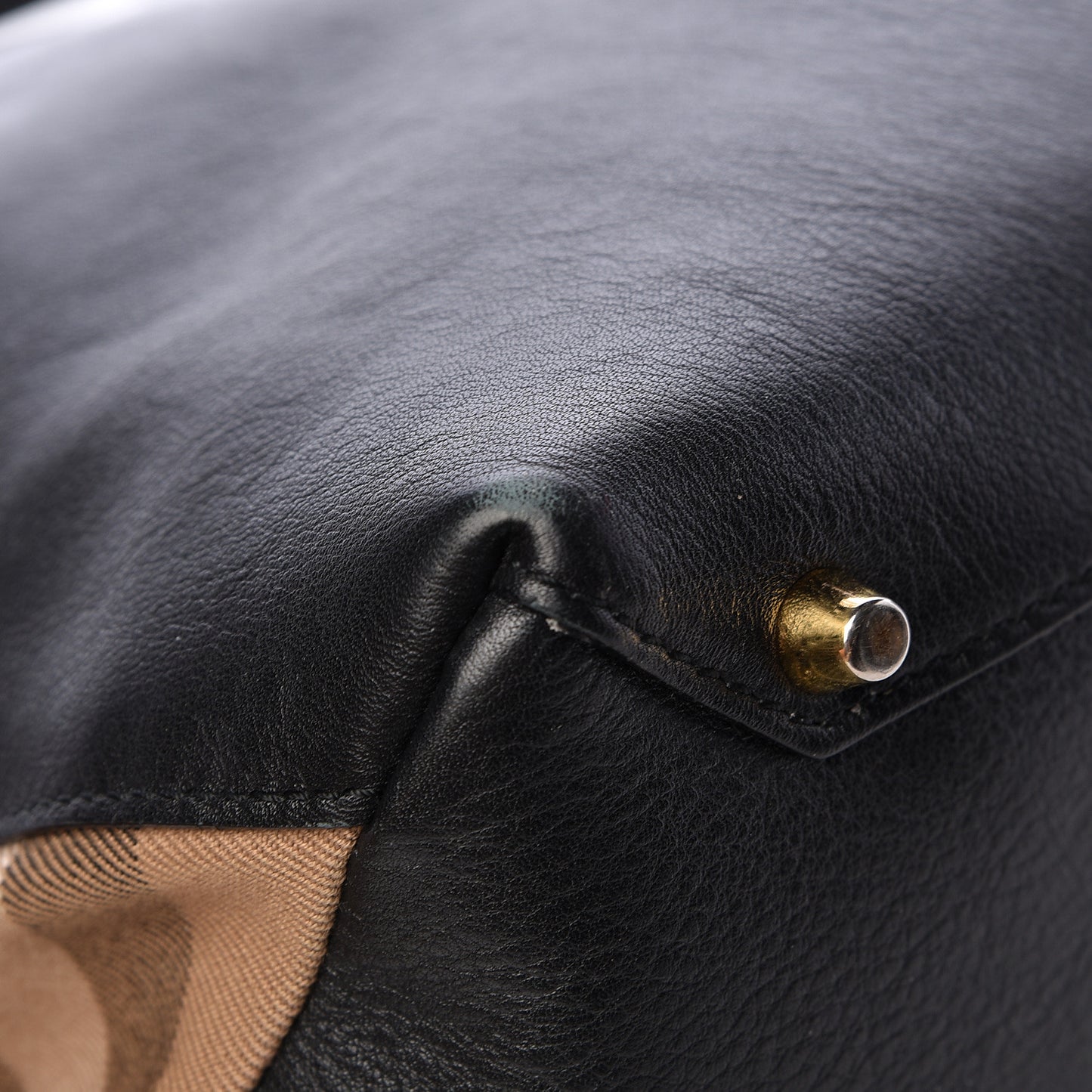 Smooth Calfskin Medium Banner Tote Black
