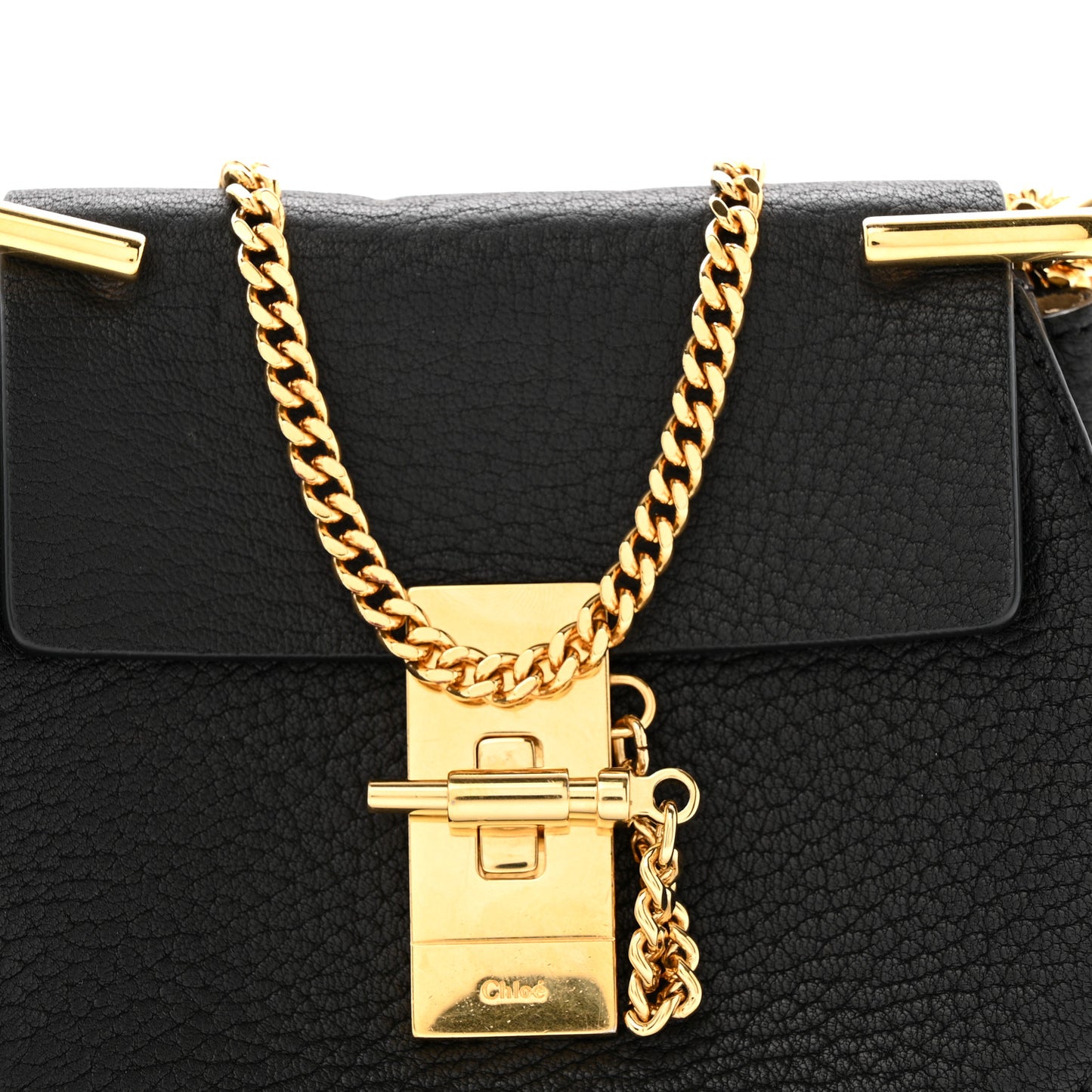 Grained Lambskin Nano Drew Shoulder Bag Black