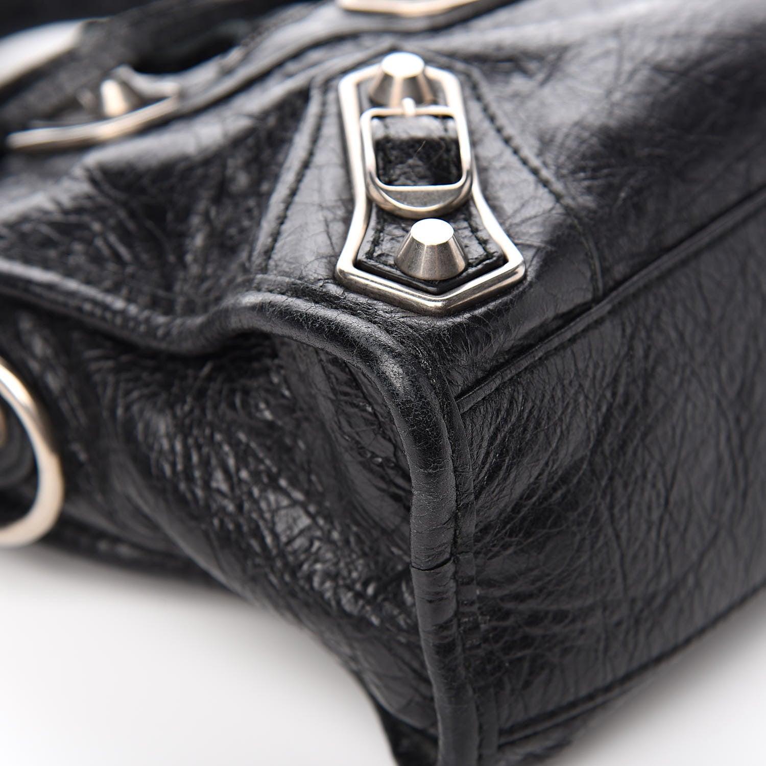 Balenciaga Agneau Silver Metallic Edge Hardware Mini City Black 12 of 16