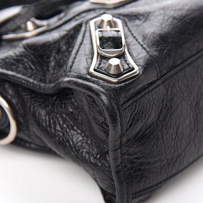 Balenciaga Agneau Silver Metallic Edge Hardware Mini City Black 12 of 16