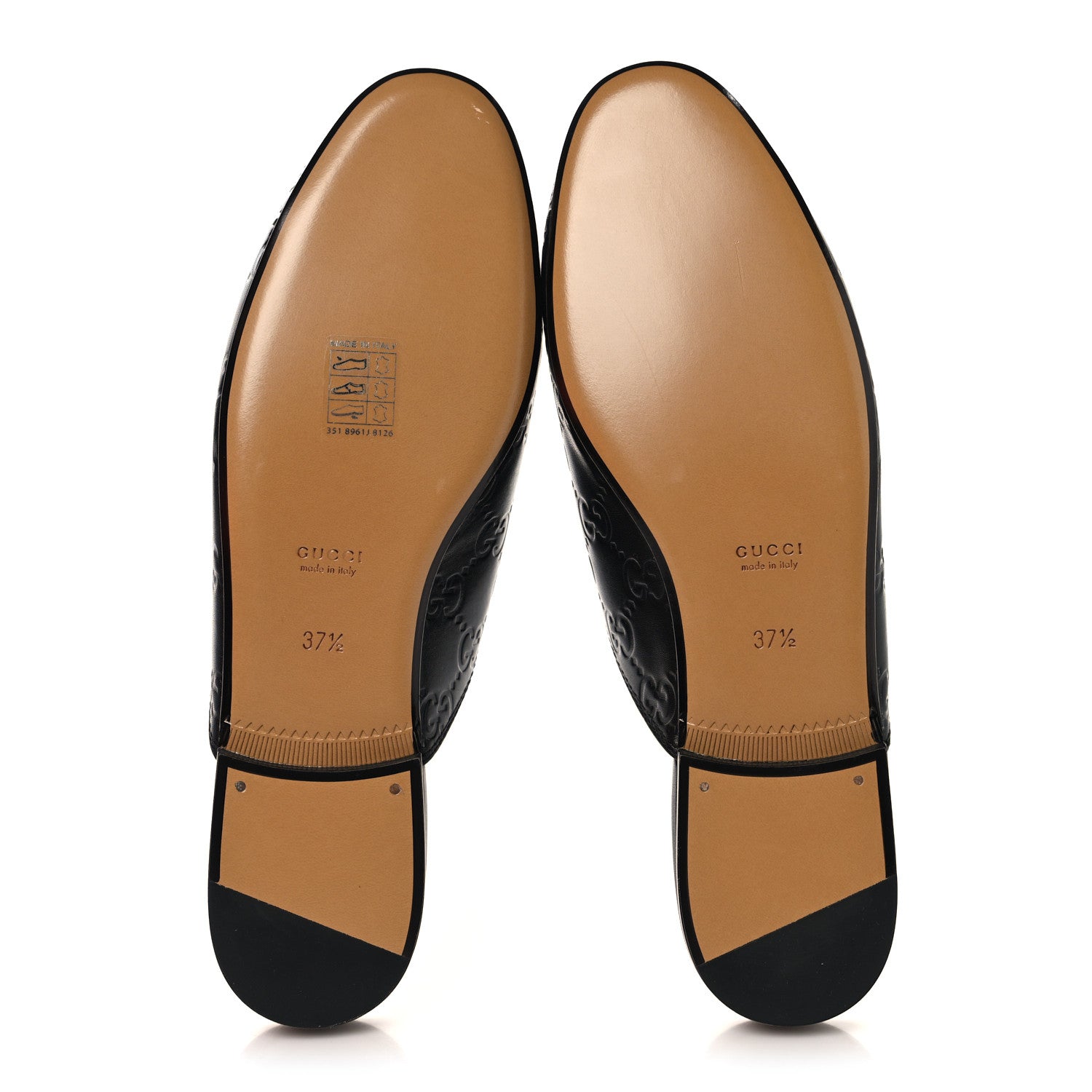 Gucci Glamour Calfskin Guccissima Womens Princetown Slippers 37.5 Black 6 of 10