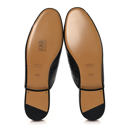 Gucci Glamour Calfskin Guccissima Womens Princetown Slippers 37.5 Black 6 of 10