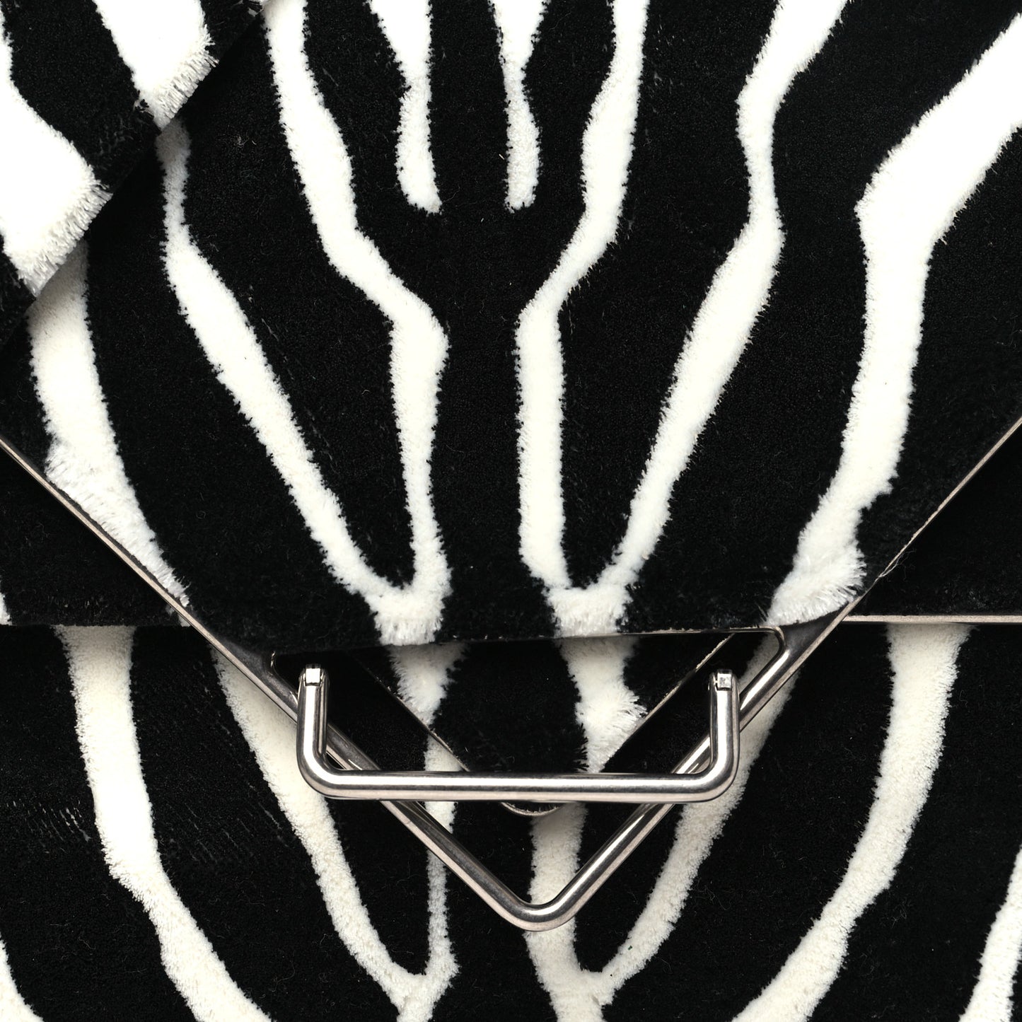 Tufted Zebra Clip Bag Black White