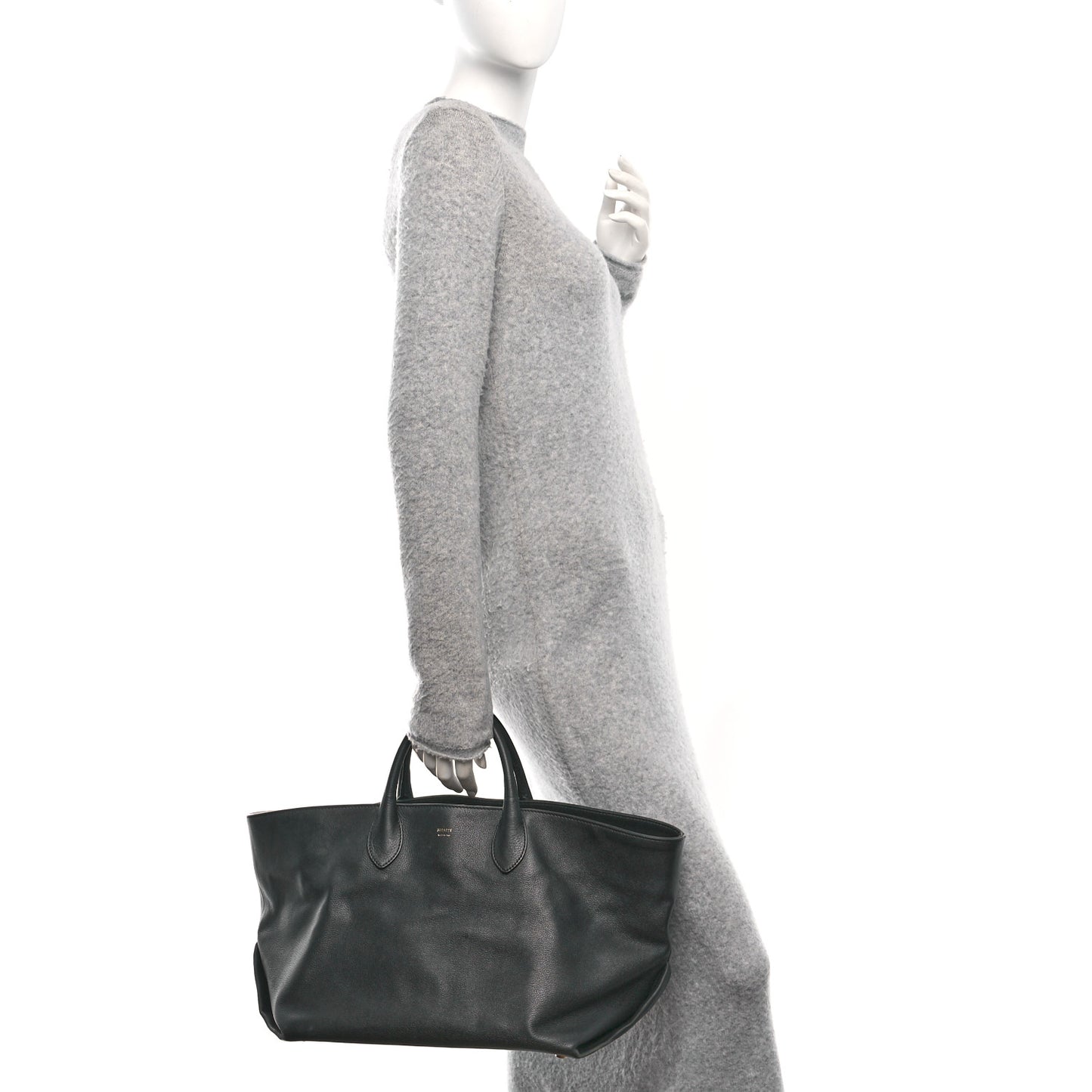 Smooth Calfskin Medium Amelia East West Tote Black