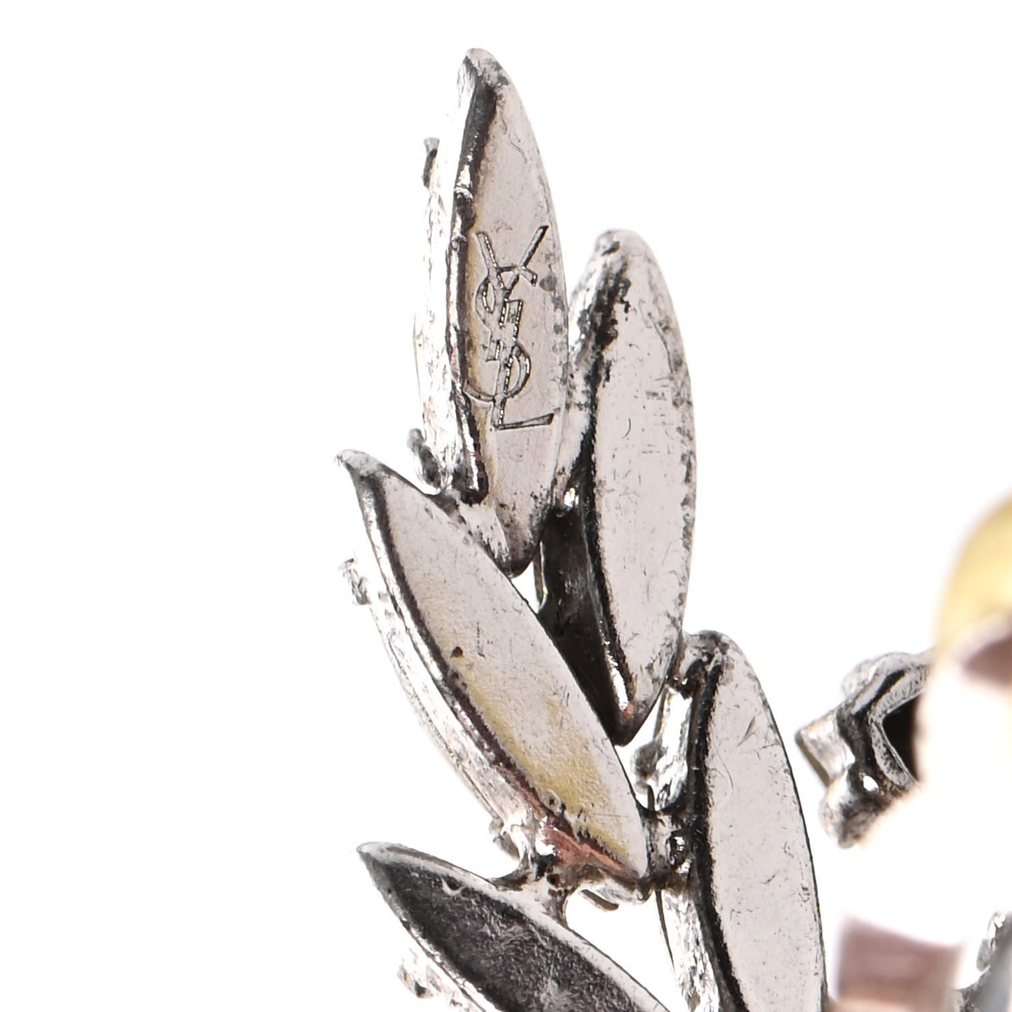Crystal Smoking Clip On Single Earring Silver