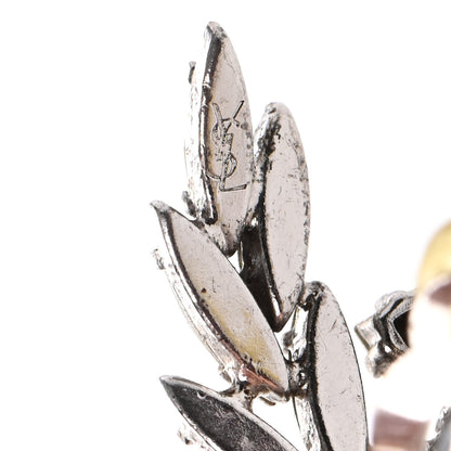 Saint Laurent Crystal Smoking Clip On Single Earring Silver 5 of 5