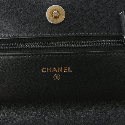 Chanel Lambskin Quilted Chanel 19 Wallet On Chain WOC Black 10 of 23