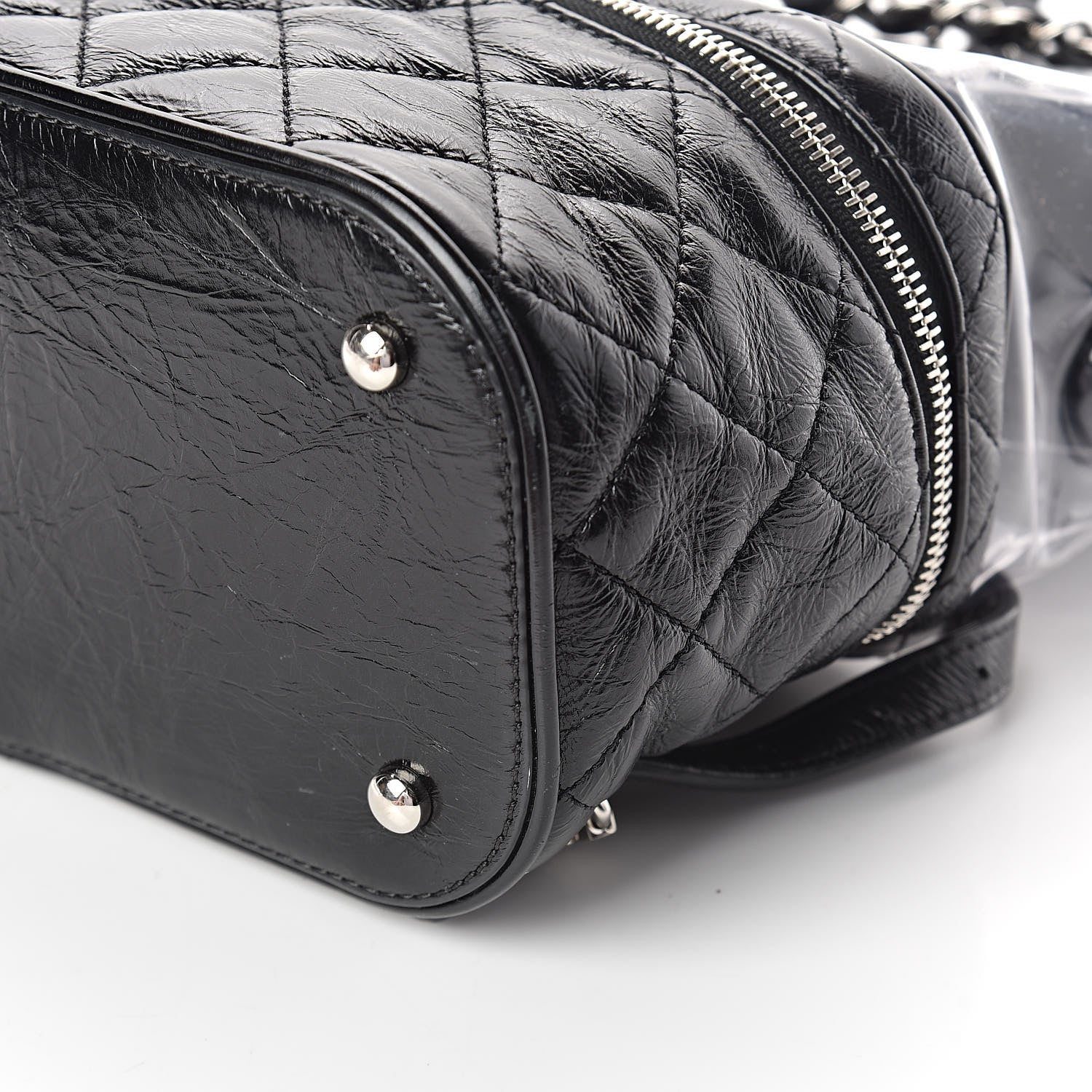 Chanel Crumpled Calfskin PVC Quilted Backpack Black 9 of 12