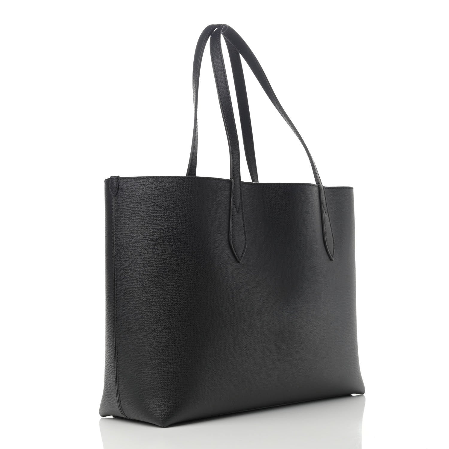 Burberry Grainy Calfskin Haymarket Check Medium Reversible Tote Black 3 of 17