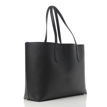 Burberry Grainy Calfskin Haymarket Check Medium Reversible Tote Black 3 of 17