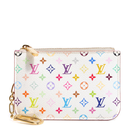 Louis Vuitton Monogram Multicolor Key Pouch White Litchi 1 of 8